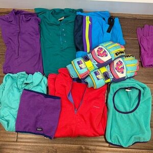 Vintage Patagonia and EMS Sportswear, reusable racing gloves from the 1980s